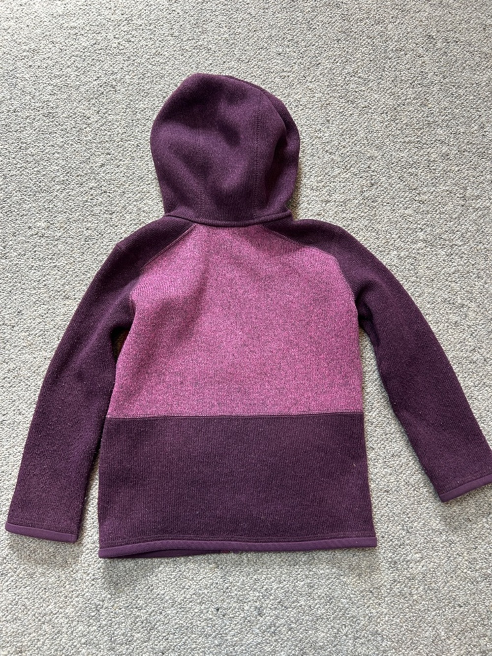 Patagonia 4T Kids Two-Tone Purple Baby Better Sweater Fleece Hooded Jacket - Picture 4 of 5